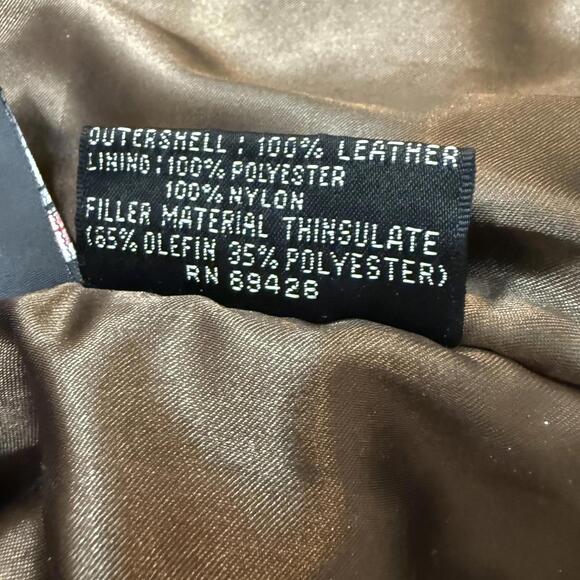 Vintage Wilson's Adventure Bound Leather Jacket Mens M Bomber Brown Thinsulate - Picture 11 of 11